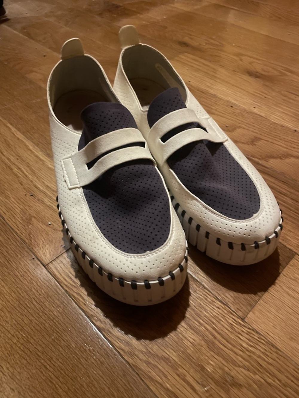 Ilse Jacobsen Tulip 3870 BC Navy and White Loafers - Picture 5 of 8